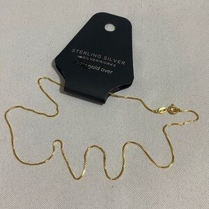 18" BELK Silverworks Sterling Silver w 24kt Gold Over Chain Necklace